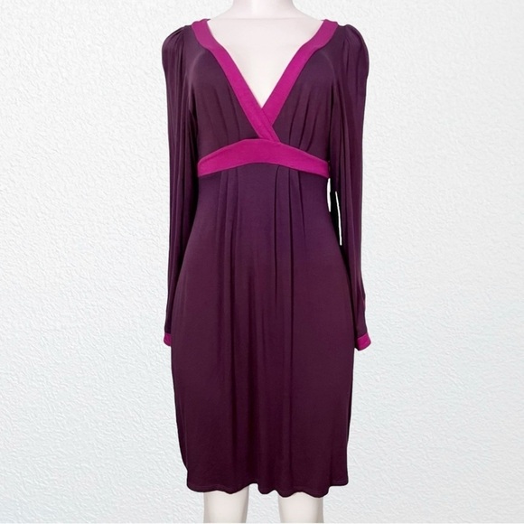 New Ella Moss Jersey Knit Dress SZ XS Purple + Fuchsia - Picture 2 of 12